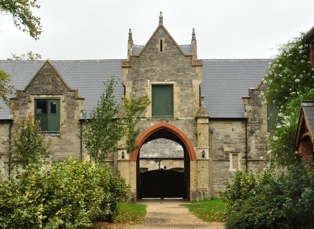 The red-brick church at Quarr Abbey near Fishbourne.