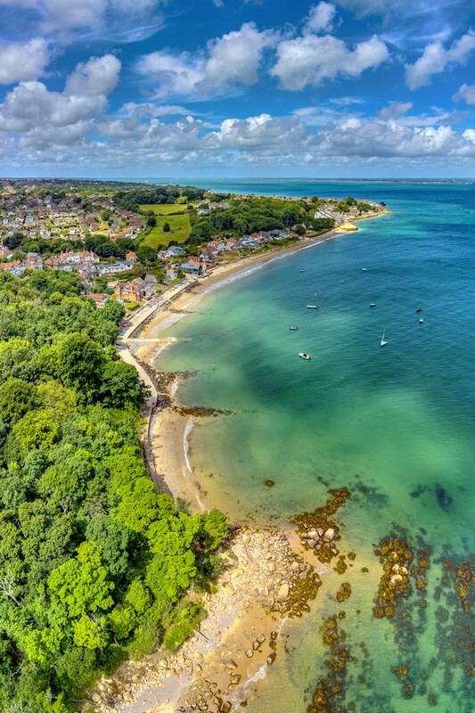 Summer view across Seagrove Bay on the Isle of Wight.