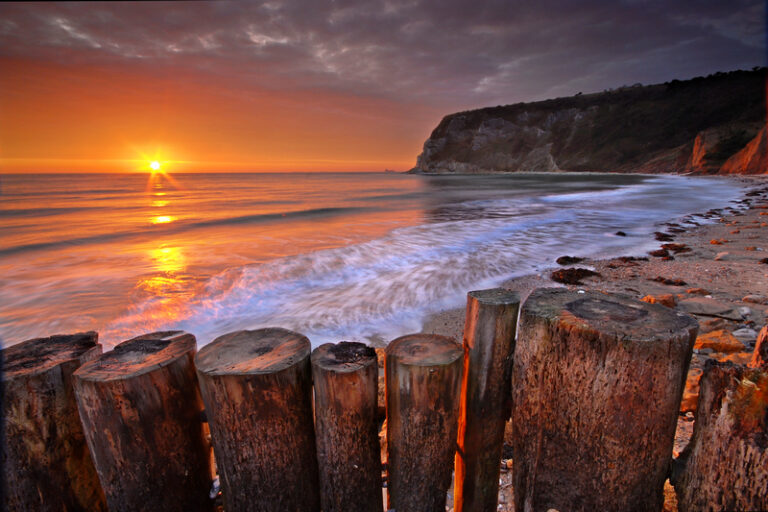 View across Whitecliff Bay on the Isle of Wight.